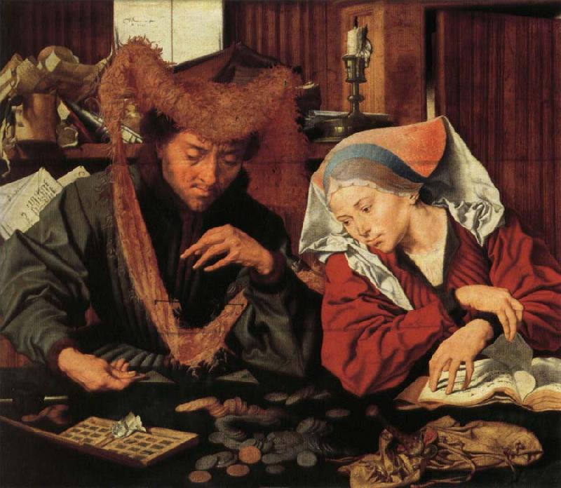 Marinus van Reymerswaele A Moneychangr and His Wife oil painting image